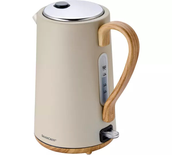Electric Cordless Water Kettle with Wooden Accent Handle & Base