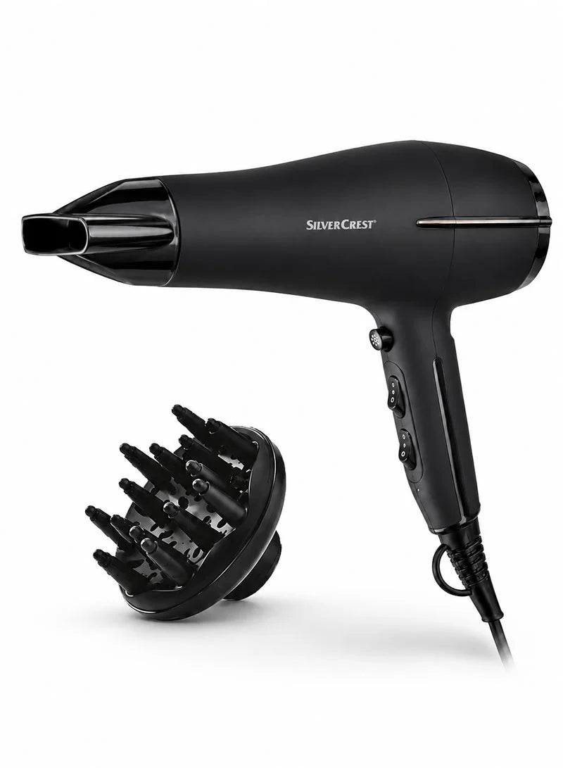 Professional Ionic Hair Dryer with Diffuser & Styling Nozzle