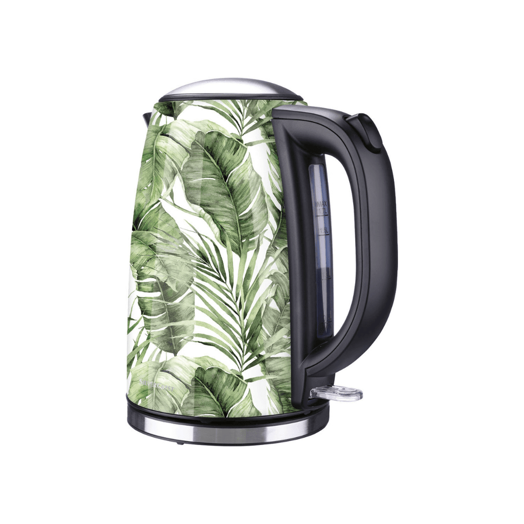 Electric Cordless Water Kettle with Tropical Botanical Print