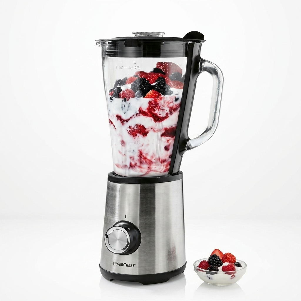 Heavy-Duty Commercial Countertop Blender with Glass Jar