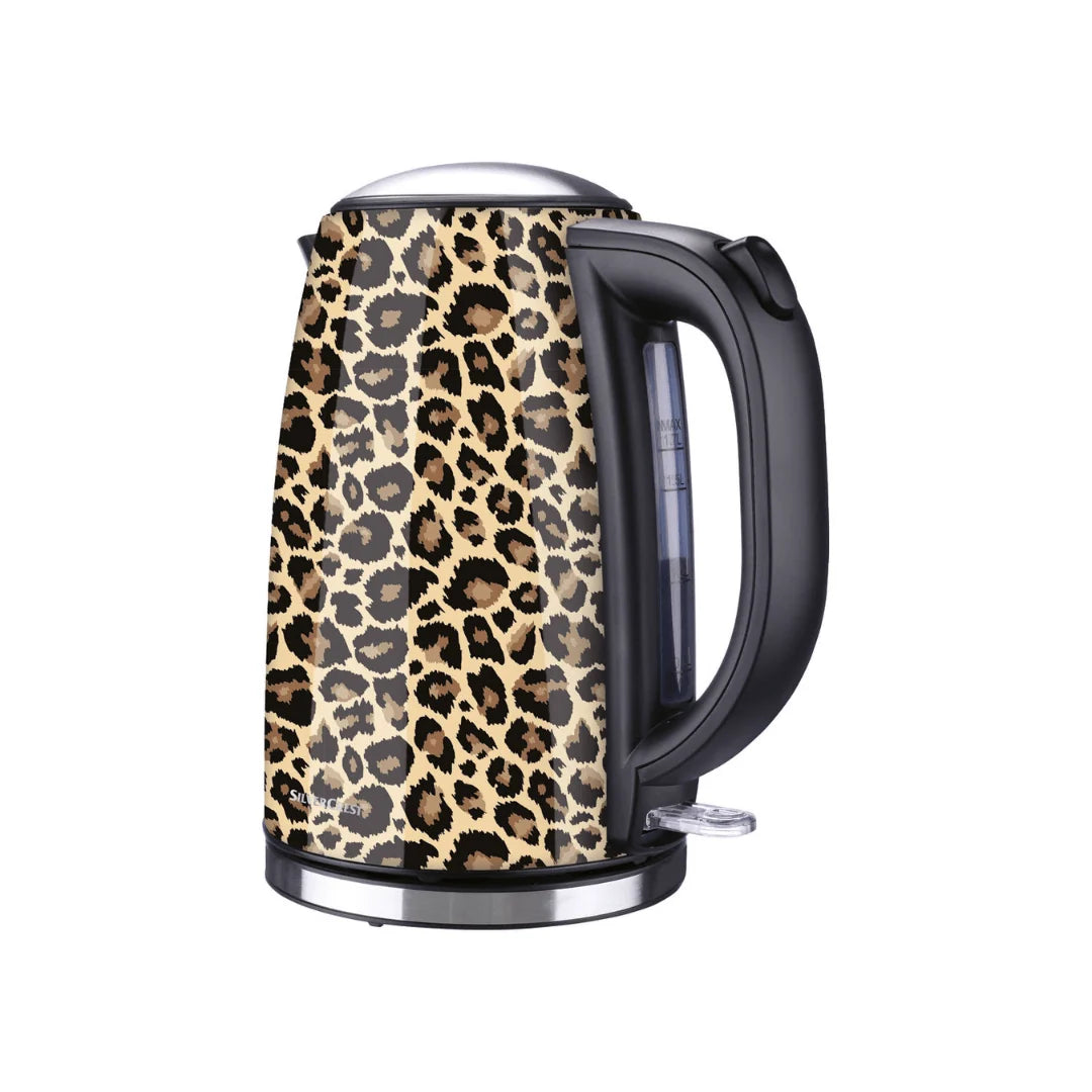 Electric Cordless Water Kettle with Leopard Print
