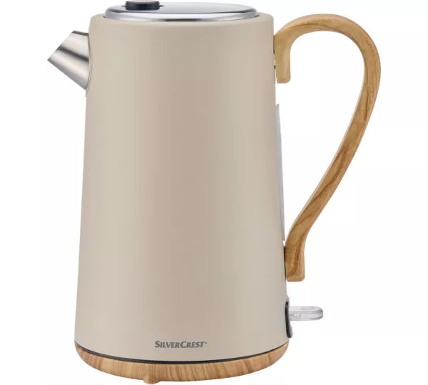 Electric Cordless Water Kettle with Wooden Accent Handle & Base