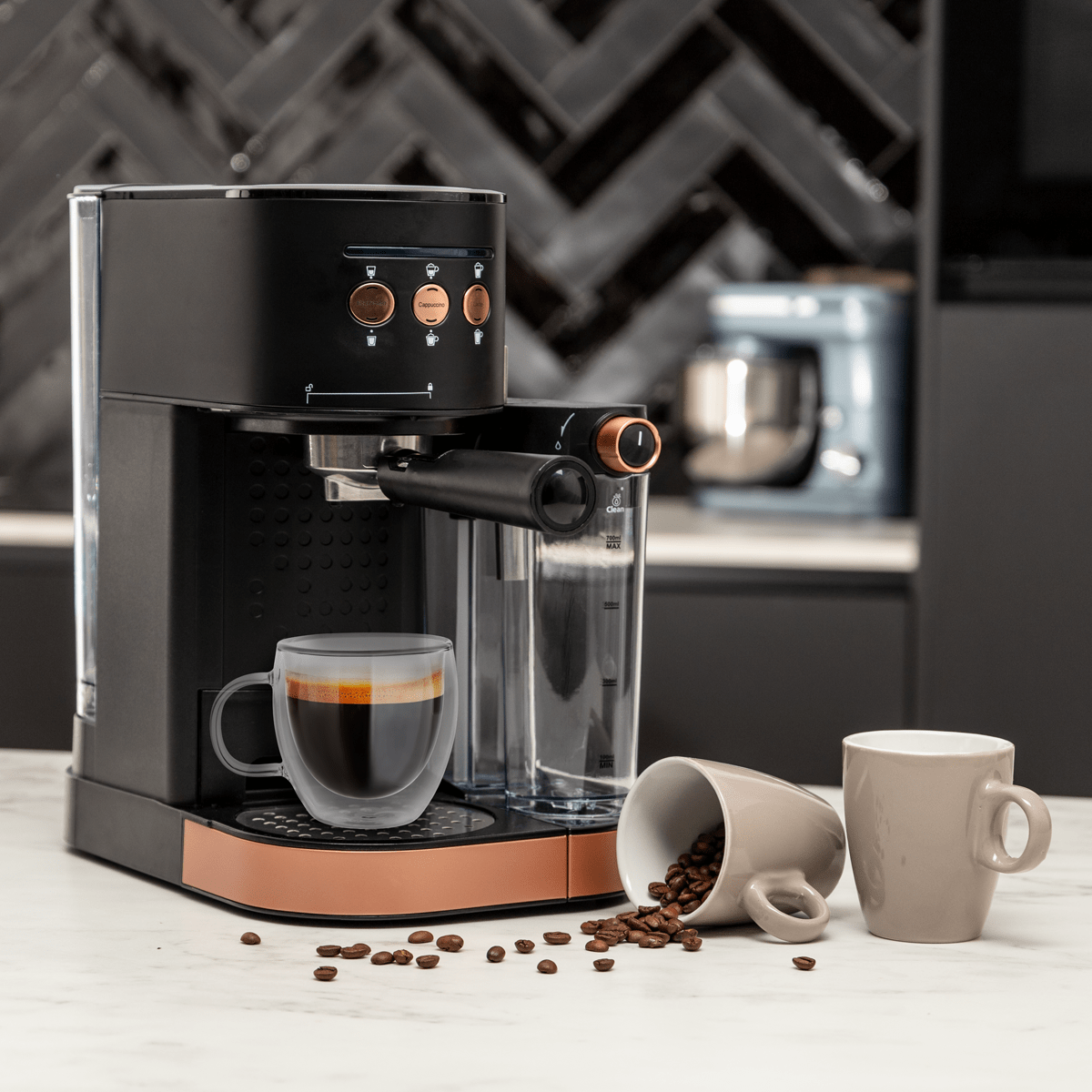 Multi-Function Espresso & Coffee Maker with Milk Frother Container
